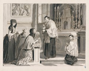 Heilige Kommunion oder Die Eucharistie aus Die sieben Sakramente von Pietro Antonio Novelli
