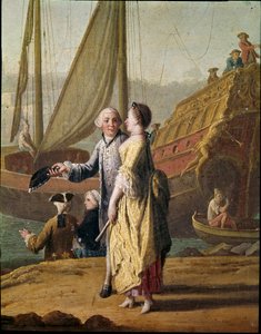 Ein Reeder und eine Dame (Detail eines Genrebildes) von Pietro Fabris