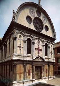 Fassade der Kirche Santa Maria dei Miracoli von Pietro Lombardo (1435-1515) 1481-1489 Venedig, Italien