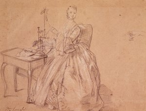 Eine Frau beim Spinnen