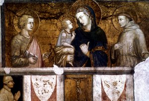 Madonna und Kind zwischen St. Franziskus und St. Johannes dem Evangelisten, ca. 1320er
