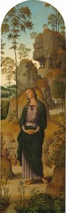 Die Kreuzigung mit der Jungfrau, dem Heiligen Johannes, dem Heiligen Hieronymus und der Heiligen Maria Magdalena