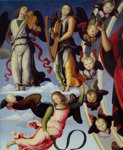 Die Himmelfahrt Christi (Detail) von Pietro Perugino