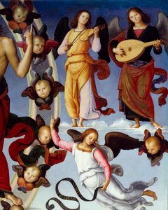 Die Himmelfahrt Christi (Detail) Musizierende Engel