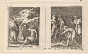 Papst Silvester heilt Konstantin und die heilige Helena findet das wahre Kreuz von Pietro Sante Bartoli