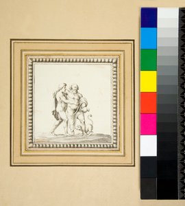 Drei Silberplatten von der Vorderseite einer Holztruhe von Pietro Santi Bartoli