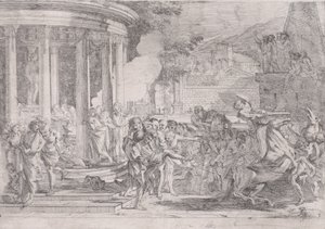 Sinorix wird aus dem Tempel der Artemis getragen, um den Auswirkungen des Giftes zu entkommen von Pietro Testa
