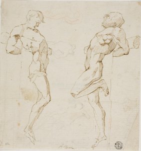 Studien für Diebe am Kreuz (recto), Skizze von Figuren (verso)