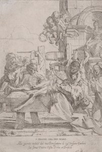 Das Martyrium des heiligen Erasmus, der ausgestreckt liegt und dessen Eingeweide entfernt werden, zwei Putti..., ca. 1630