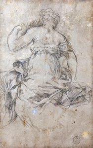 Weibliche Figur, Studie für das Silberzeitalter-Fresko