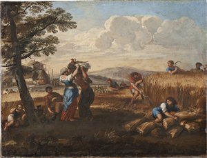 Landschaft mit Ernteszene, von Pietro da Cortona