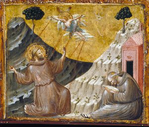 Der heilige Franziskus empfängt die Stigmata von Pietro da Rimini