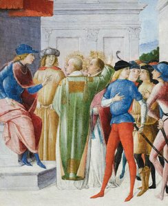 Zwei Heilige bekennen ihren christlichen Glauben im Gericht, ca. 1485-90