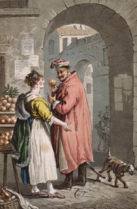 Orangenverkäufer in Warschau, ca. 1810 (farbige Gravur)