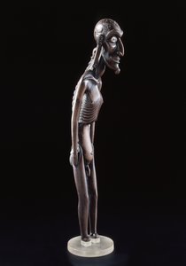 Holzfigur in Form eines Mannes geschnitzt, von der Osterinsel, vor 1894 (Holz & Obsidian)