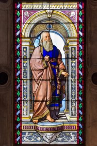 Genua, Duomo (St. Laurentius-Kathedrale), Kapelle des Hl. Johannes des Täufers: Glasfenster von Pompeo Bertini