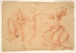 Studien für "Herkules an der Weggabelung" und für die "Geburt Christi" von Pompeo Girolamo Batoni