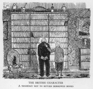 Der britische Charakter, Tendenz, geliehene Bücher nicht zurückzugeben (Lithografie)