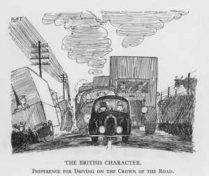 Der britische Charakter, Vorliebe für das Fahren auf der Straßenkrone