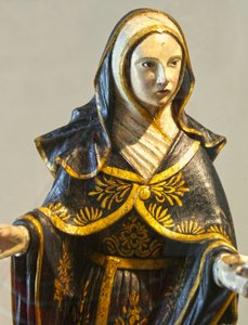 Geschnitzte Statue der Jungfrau Maria, Portugal ca. 1462