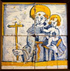 Heiliger Antonius von Lissabon, glasierte Keramik