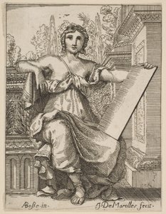 Sitzende Frau mit einem Tablet