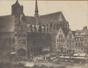 Marktplatz in Ypern, ca. 1851 von Possibly by Louis Désiré Blanquart évrard.