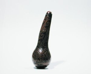 Coca-Behälter mit Branddekor, Chancay