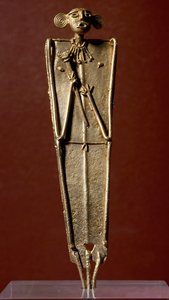 Präkolumbianische Kunst, Muisca-Kultur: Statuette einer Frau (Tunjo) in Gold
