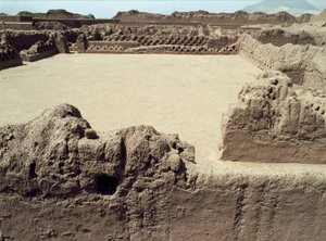 Chimu-Kultur: Ansicht der präkolumbianischen Stadt Chanchan von Pre Columbian Pre Columbian