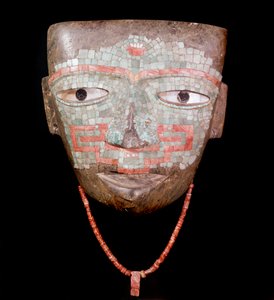 Präkolumbianische Kunst: Totenmaske aus der Zivilisation von Teotihuacan III (300-650 n. Chr.) Mexiko. Mexiko-Stadt. Nationalmuseum für Anthropologie von Pre Columbian Pre Columbian