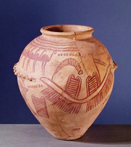 Vase mit zwei Schreinen auf einem Lastkahn, ca. 3500 v. Chr.