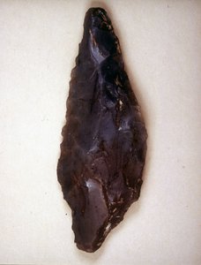 Pfeilspitzen aus Feuerstein. Varese. Archäologisches Museum von Mailand