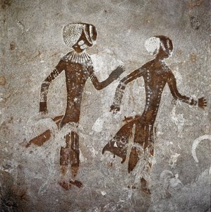 Menschliche Figuren. Höhlenmalereien, 8000-7000 v. Chr. von Prehistoric Prehistoric