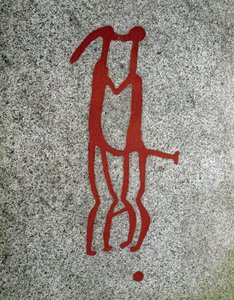 Nordische Bronzezeit: Umarmendes Paar, Felszeichnungen in Tanum, Schweden von Prehistoric Prehistoric