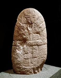 Vorgeschichte: Statuette Menhir. Steinzeit, Neolithikum. Saint Germain en Laye, Museum für Nationalantiquitäten von Prehistoric Prehistoric