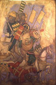 Die Geschichte des Antiochus, Rekonstruktion eines Wandgemäldes ursprünglich in der Painted Chamber des Palace of Westminster