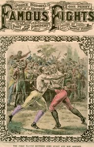 Die erste Schlacht zwischen John Gully und Bob Gregson, 1807, spätes 19. oder frühes 20. Jahrhundert