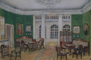 Bühnenbild für die Oper Eugen Onegin von P. Tschaikowski, 1900er von Pyotr Borisovich Lambin