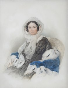Porträt von Yelena Fyodorovna Ryumina 1800-1874, 1846 von Pyotr Fyodorovich Sokolov