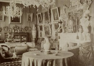 Das Wohnzimmer in der Datscha von Pyotr Durnovo in Petersburg, 1880er Jahre
