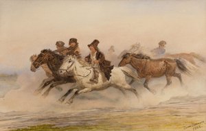 Die Nachtwache. Illustration für Skizzen aus einem Jägeralbum von I. Turgenew, 1867