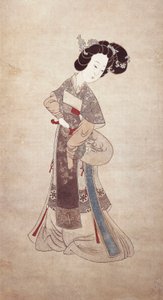Dame aus China, von Ren Shyong (Malerei auf Seide)