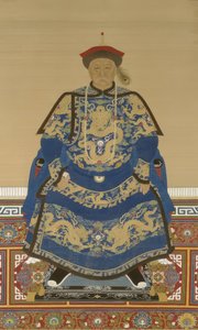 Porträt von Oboi (ca. 1610-1669), Regent während der Herrschaft von Kaiser Kangxi von Qing Dynasty Chinese School
