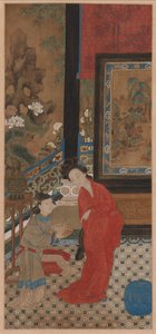 Yang Guifei verlässt das Bad von Qing Dynasty Chinese School