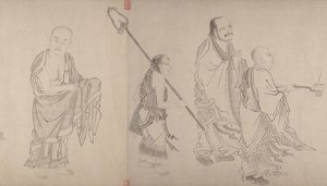 Die sechzehn Luohans, 16. Jahrhundert von Qiu Ying