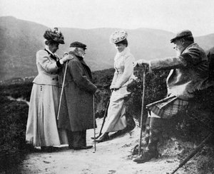 König Edward VII. 1841-1910, Prinzessin Mary, Lady Katherine Coke und Captain Welsh, 1908