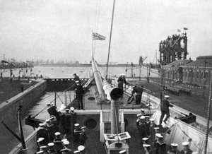 Die Eröffnung des Alexandra-Docks in Cardiff im Jahr 1907, 1908 von Queen Alexandra