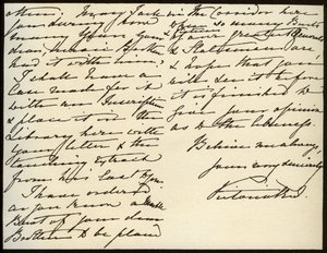 Brief von Königin Victoria an Mary Augusta Gordon, Windsor Castle, 16. März 1885