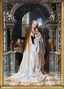 Die Jungfrau und das Kind, umgeben von Engeln, Gemälde von Quentin Metsys (1466-1530), Fotografie, KIM Youngtae, Lyon, Musée des Beaux Arts de Lyon
